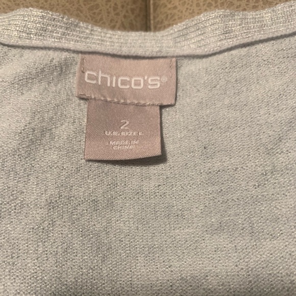 Chico’s Tank Sweater Rib Trim Detail Pier Heather Gray NWT  Size 2 Is A Large - Picture 2 of 5